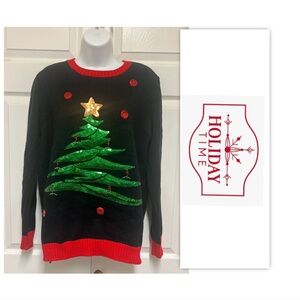 HOLIDAY TIME Christmas Tree Glitter Sweater